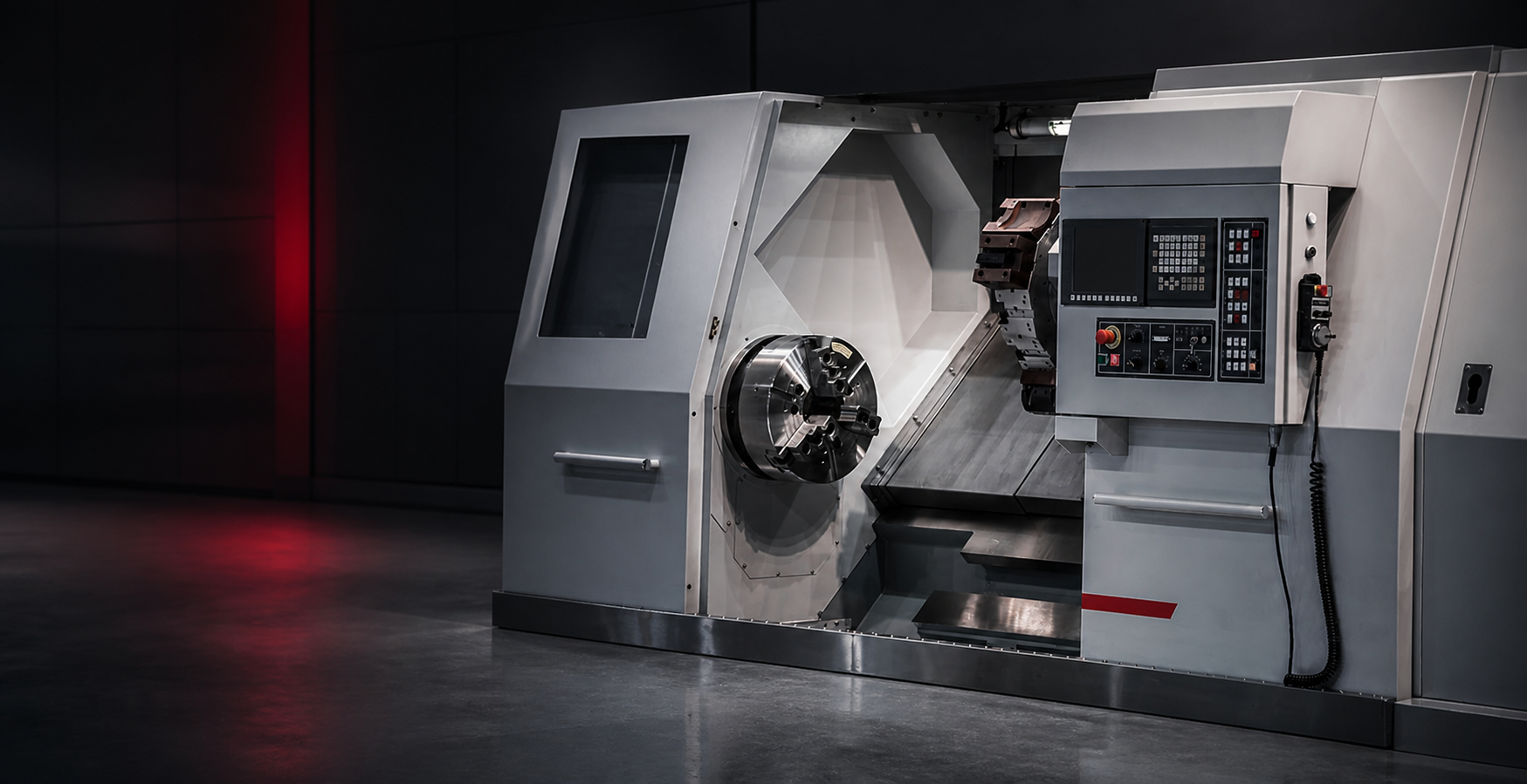 Precision CNC turning center in Tychon's machine shop